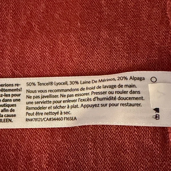 Eileen Fisher Women's Open Front Cardigan Sweater - Rust XL Like New - Picture 6 of 6